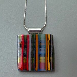 Colorful Striped Pendant Necklace